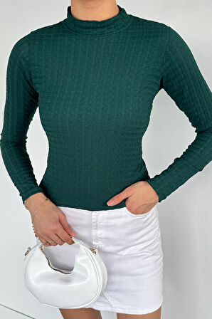 Kadın Dik Yaka Basic Bluz