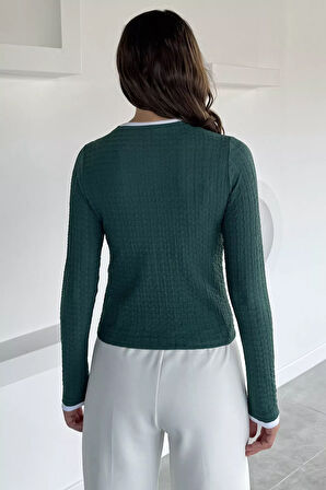 Kadın Yaka Ve Kol Parçalı Bluz