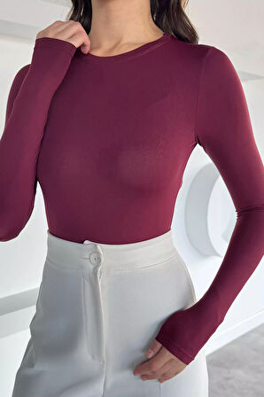 Kadın Bisiklet Yaka Çıtçıtlı Bodysuit