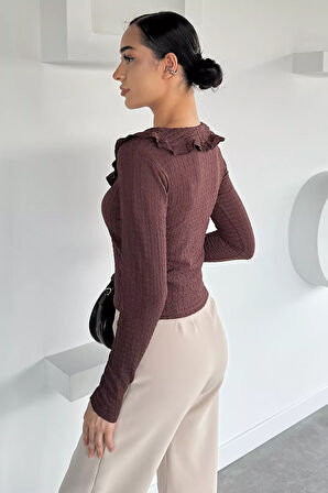 Kadın Bebe Yaka Bağcıklı Bluz