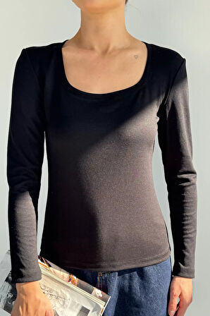U Yaka Basıc Bluz