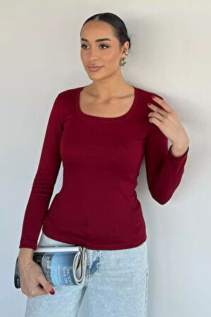 U Yaka Basıc Bluz
