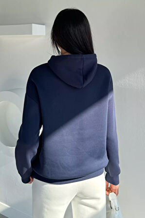 Kadın Kapüşonlu Şardonlu Basic Sweatshirt