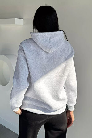 Kadın Kapüşonlu Şardonlu Basic Sweatshirt