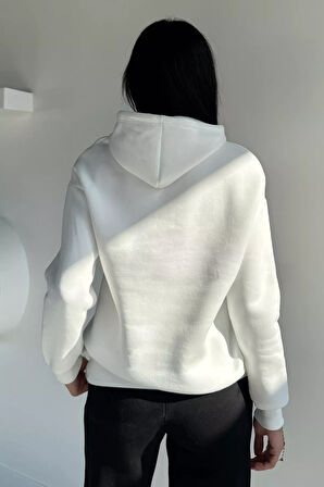 Kadın Kapüşonlu Şardonlu Basic Sweatshirt