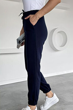 Kadın Bel Ve Paça Lastikli Cepli Eşofman Altı