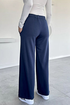 Kadın Bel Lastikli Çift Cepli Palazzo Eşofman Altı