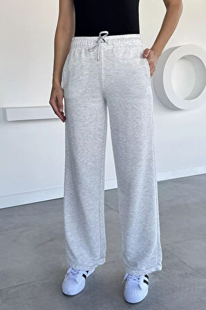 Kadın Bel Lastikli Çift Cepli Palazzo Eşofman Altı