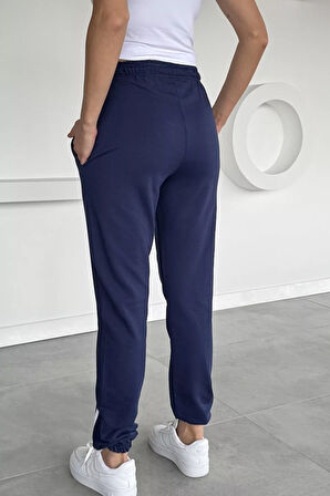 Kadın Bel Ve Paça Lastikli Çimalı Şeritli Eşofman Altı