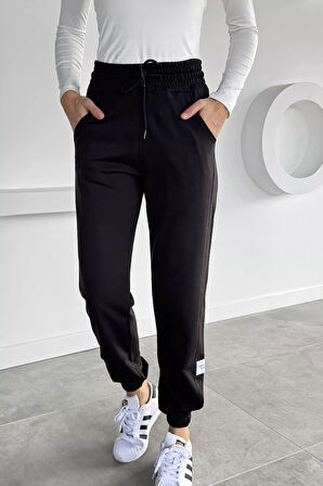 Kadın Amblem Detaylı Bel Ve Paça Lastikli Eşofman Altı