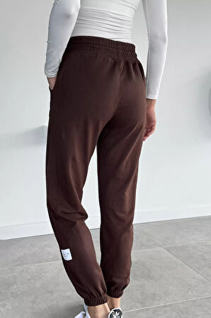 Kadın Amblem Detaylı Bel Ve Paça Lastikli Eşofman Altı