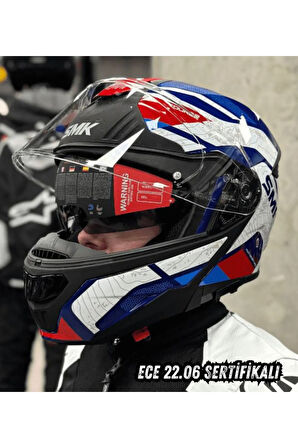 Gullwing Navigator Mavi Çene Açılır Kask (ECE 22.06) (Fit Kalıp)