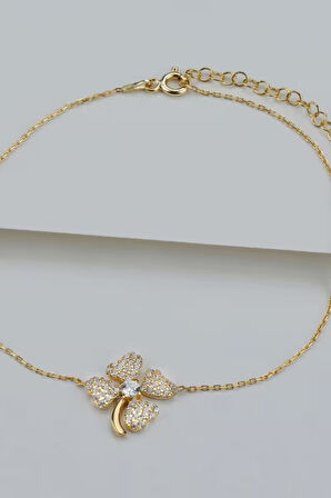 925 Ayar Gümüş Yoncalı Halhal 