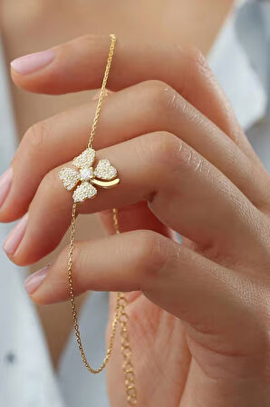 925 Ayar Gümüş Yoncalı Halhal 