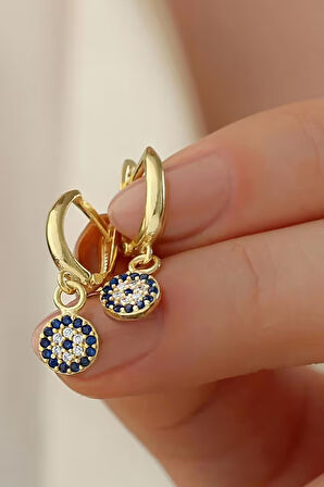 925 Ayar Gümüş Nazarlı Küpe