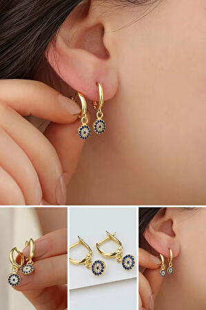 925 Ayar Gümüş Nazarlı Küpe