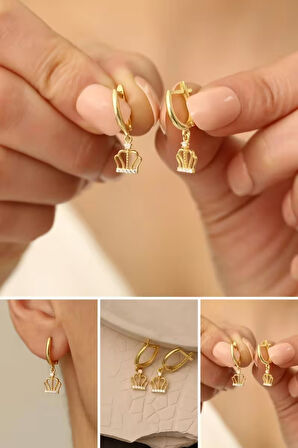 925 Ayar Gümüş Taç Küpe