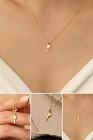 925 Ayar Gümüş Anahtarlı Kolye