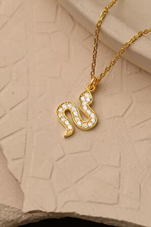 925 Ayar Gümüş Yılan Kolye