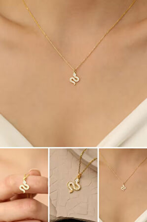 925 Ayar Gümüş Yılan Kolye