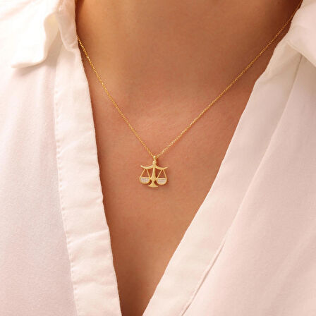 925 Ayar Gümüş Terazi Figürlü Hukukçu Kolyesi (Gümüş)