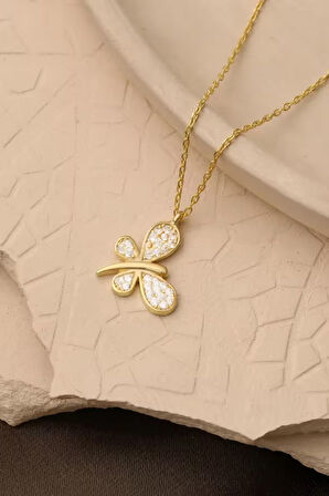 925 Ayar Gümüş Zirkon Taş Detaylı Yusufçuk Kolye