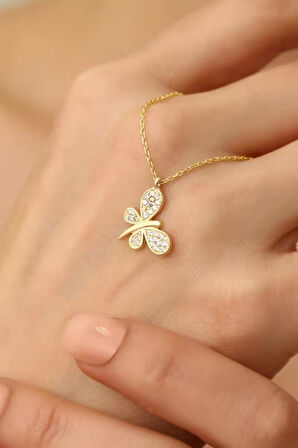 925 Ayar Gümüş Zirkon Taş Detaylı Yusufçuk Kolye