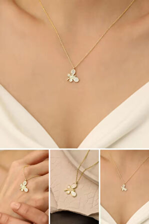 925 Ayar Gümüş Zirkon Taş Detaylı Yusufçuk Kolye