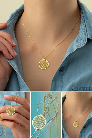 925 Ayar Gümüş Yaşam Çiçeği Kolye