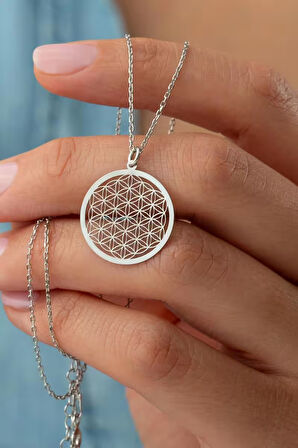 925 Ayar Gümüş Yaşam Çiçeği Kolye