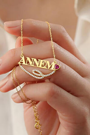 925 Ayar Gümüş Kalpli Annem Kolye