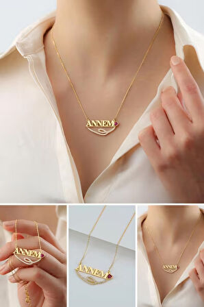 925 Ayar Gümüş Kalpli Annem Kolye