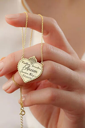 925 Ayar Gümüş Kalp Şeklinde Annem Kolyesi