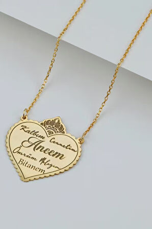 925 Ayar Gümüş Kalp Şeklinde Annem Kolyesi