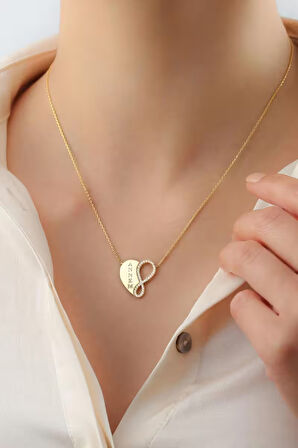 925 Ayar Gümüş Annem Sonsuzluk Kolye