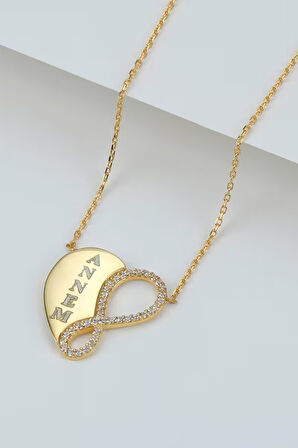 925 Ayar Gümüş Annem Sonsuzluk Kolye