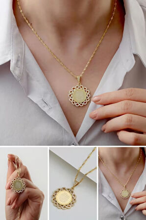 925 Ayar Gümüş Ayetel Kürsi Plaka Kolye