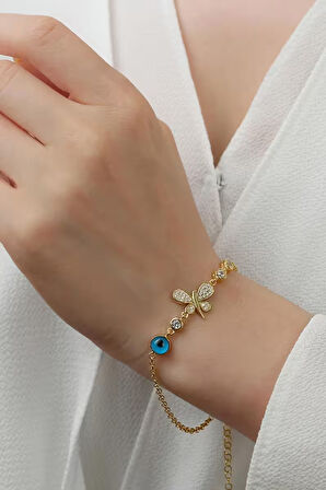 925 Ayar Gümüş Nazar Boncuk Yusufçuk Bileklik