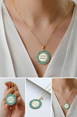 925 Ayar Gümüş Nazar Ayet Canım Annem Kolye