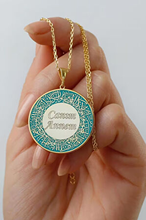 925 Ayar Gümüş Nazar Ayet Canım Annem Kolye