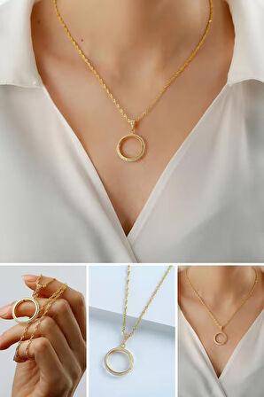 925 Ayar Gümüş Çeyrek Altın Kolye