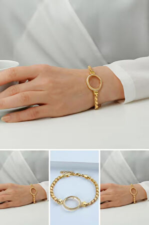 925 Ayar Gümüş Çeyrek Altın İçin Pullu Zincir Bileklik