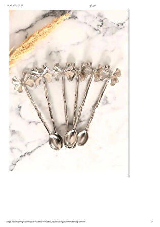 GÜMÜŞ KELEBEK ÇAY KAŞIĞI 6 LI 