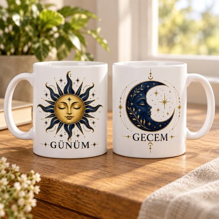 Gün ve Gece 2`li Kupa Seti - MODEL 343