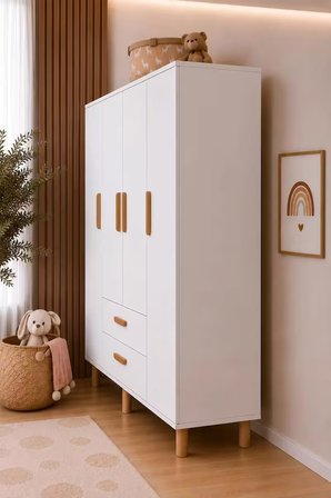Afilli Mobilya Güneş Bohem 4 Kapaklı Gardrop Tamamı Mdf