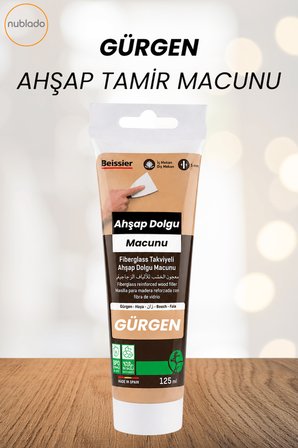 4'lü Gürgen Ahşap ve Duvar Tamir Seti 125 Ml Dolgu Macunu 2 Adet Plastik Spatula 1 Kübik Zımpara