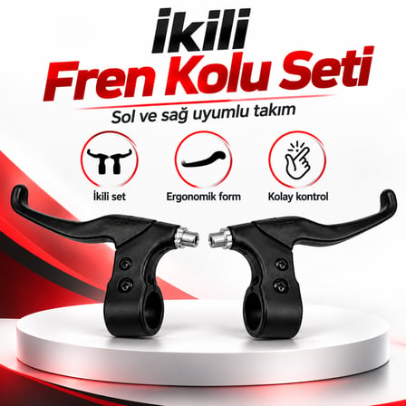 Ergonomik Bisiklet Fren Kolu Seti - Metal Ayar Uçlu Sağ/Sol Uyumlu Bisiklet Fren Kolu
