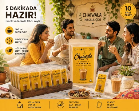 BHARAT BY CHAIWALA INSTANT PREMIX 5 DK DA HAZIR MASALA ÇAYI - 14G * 10 PAKET