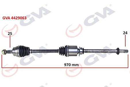 GVA 4429063 Komple Aks Sağ Milli Doblo 1.3 Multijet 10 970mm 51810625