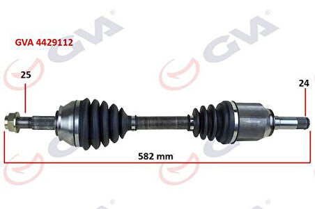 GVA 4429112 Komple Aks Sol Fiorino 1.3 Multijet 07-13 582mm Aks Lale Lı 51783824